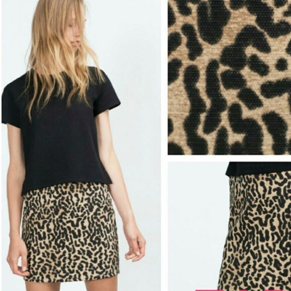 Zara Dresses & Skirts - Zara leopard print mini skirt